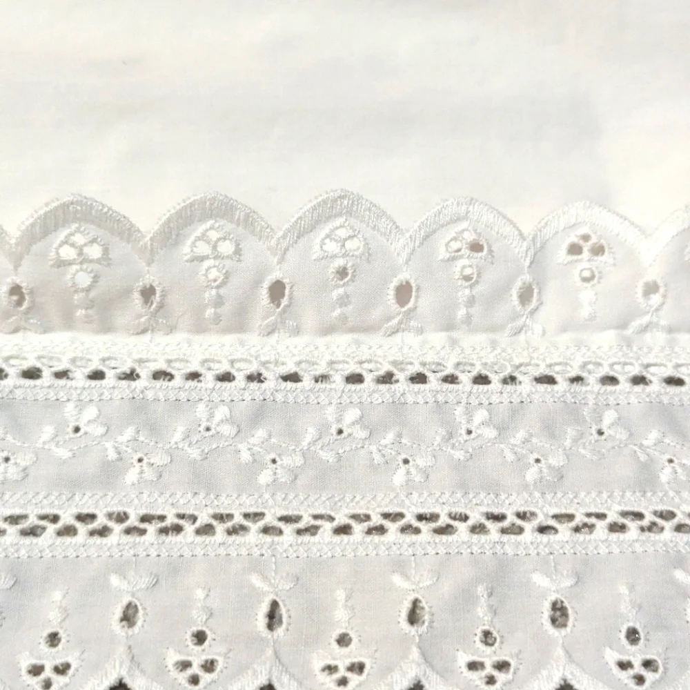 Vintage Wamsutta Pillow Sham King Eyelet Lace Trim Cottagecore Shabby Chic White